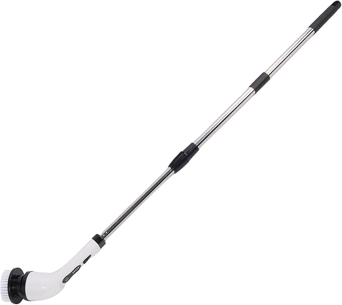 Electric Bath Scrubber Cleaner with Interchangeable Heads for Bathroom Kitchen Cars Floors Telescopic Handle