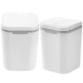 Mini Trash Can with Lid 2pcs Small Desktop Garbage Bin for Office and Bedroom White Compact Wastebasket for Home Desk Organization