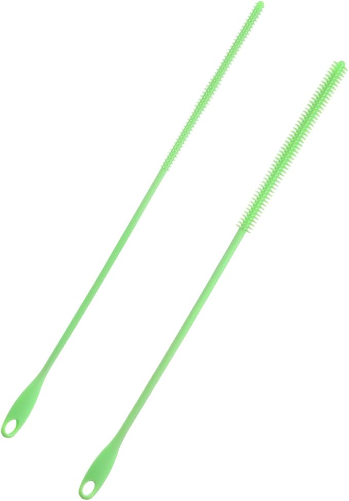 2 Pcs Silicone Straw Brush 9.4 Inch Bottle Straw Brushes n (6mm+8mm)