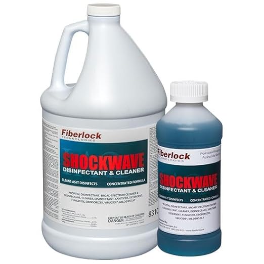 Fiberlock Shockwave Disinfectant Cleaner Concentrate 1 Gallon Ideal for Water Restoration &amp Flood Mitigation Hospital-Grade Disinfectant High-Yield Formula
