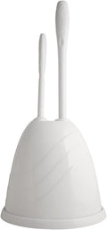 PlumbCraft Heavy-Duty Plunger Toilet Brush and Caddy 7506400 Versatile Bathroom Accessory Set and Apartment Must-Have Toilet Plunger and Brush Set with Durable Hiding Caddy for Sanitary Storage