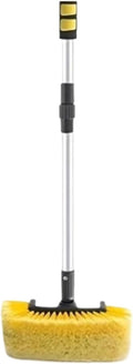 Solar Panel Cleaning Brush Adjustable Car Wash Brush On/off Flow Control Sponge Head Material With Long HandleWater Fed Pole(Yellow)