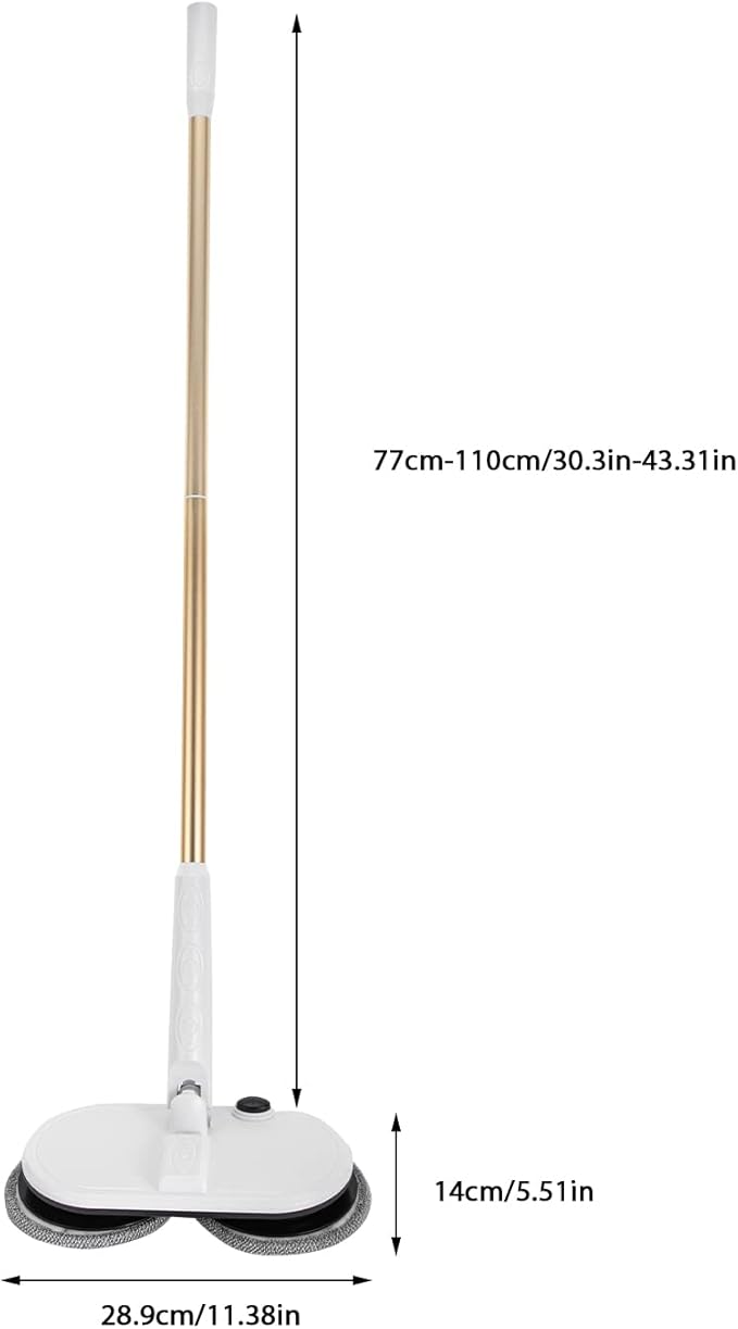 Electric Mop Cordless Electric Spin Mop with LED Headlight ＆4 Pads 60 Mins Spin Power Scrubber Mops for Hardwood and Tile Floors Super Quiet Cleaning and Waxing