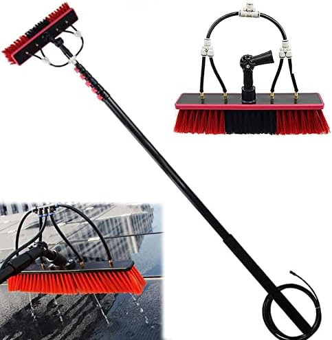 Cleaning Brush Window Cleaning Brush Equipment 3.6-12M Cleaner KitWater/Hose Fed Pole CleanerShower with Extension PoleTelescopic Window Washing Equipment30Cmbrush-12Ft/3.6M