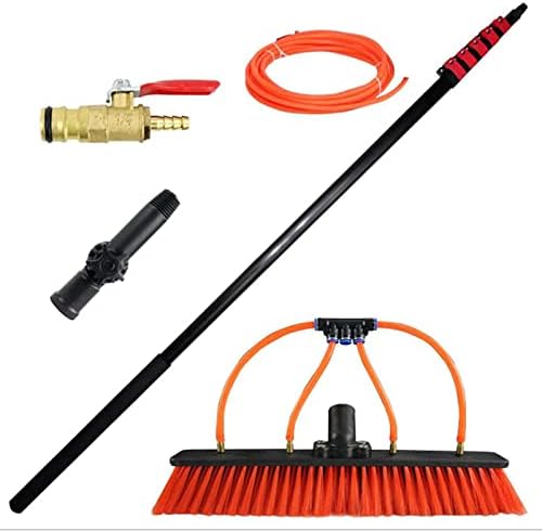 Glass Cleaning Brush Home Water Fed Telescopic Pole Kit Solar Panel Brush Rotating for Photovoltaic PanelWindows Cleaning &amp Trucks Water Fed Pole Kit Extendable Solar Panel Cleaning Brush C