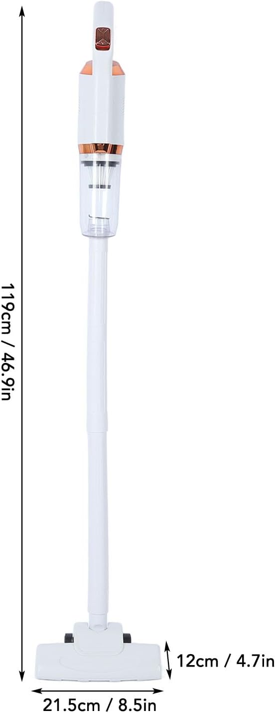 Cordless Stick Vacuum Effective Cleansing Cordless Stick Vacuum Cleaner 600ml Dust Cup 8500 Pa Suction 120W Rated Power Dirts Removal for Home Use (White)
