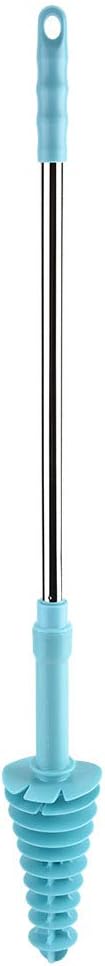 Alvinlite Toilet Plunger Piston Type Toilet Clog RemoverFlexible Rubber Head Stainless Steel HandleToilet Dredge Pipe for Clogged Siphon Toilet