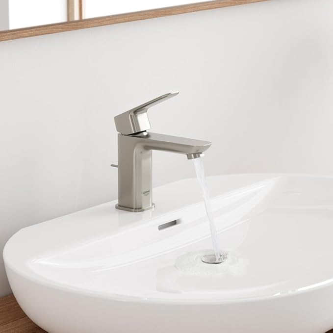 Grohe 101899EN00 Cubeo Single Hole Single Handle S-Size Bathroom Faucet Less Drain 1.2 GPM Brushed Nickel