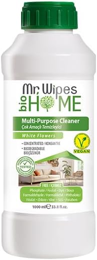 FARMASi Mr. Wipes Multifunctional Cleaner White Flowers 1000ml/33.81flOz - Powerful Cleaning Versatile Cleaner Fresh Floral Scent Gentle on Surfaces Concentrated Formula Economical Use