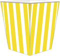 Marye-Kelley WB8419 - Yellow Stripe with Navy Monogram Wastepaper Basket