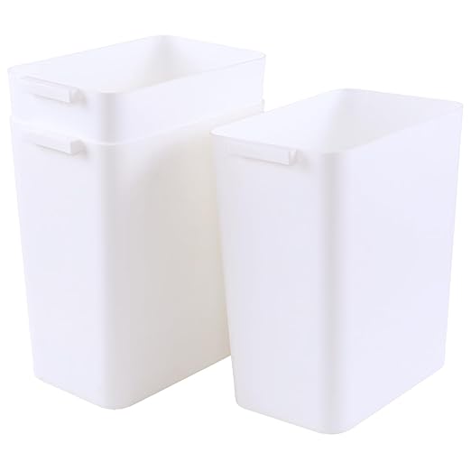 4.5 Gallon Plastic Small Trash Can Slim Garbage Cans 3 Packs White