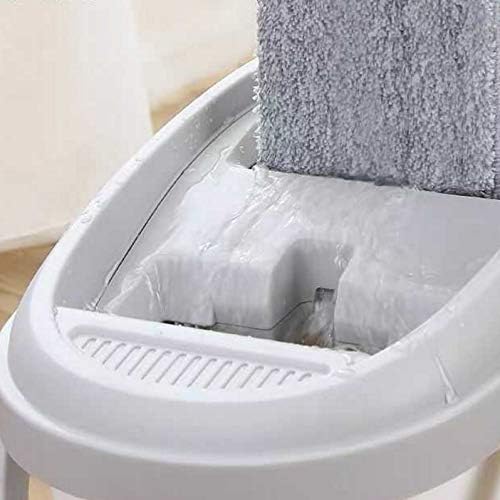 Hand Free Flat Squeeze Mop with Bucket Microfiber Pads for Hardwood Laminate Tile Cleaning