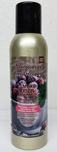Smoke Odor Exterminator 198 gm/ 7 oz Large Spray Sugared Cranberry Set of Two Cans. Assortment (2) Includes Sugared Cranberry and Spiced Cider.
