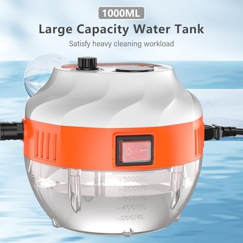 Steam Cleaner 2500W High Temperature Pressurized Steam Cleaning Machine Handheld Steam Cleaner Multi Purpose Steamer (Orange White)