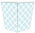 Marye-Kelley-Chelsea Grande Light Blue Wastepaper Basket Decorative Wastebasket for Kitchen Bathroom Bedroom Living Room Handmade Decoupage Wood Made in The USA