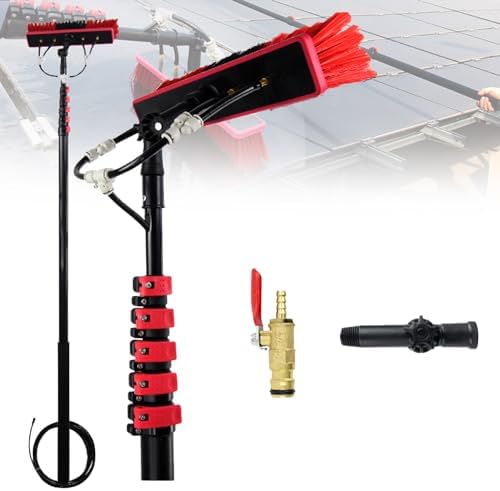 3.6M~10.8M Extendable Water Fed Pole Kit Window Cleaner Brush Professional Solar Panel Window Cleaner Telescopic Window Glass Cleaning Brush10.8M/36Ft3.6M/12FT