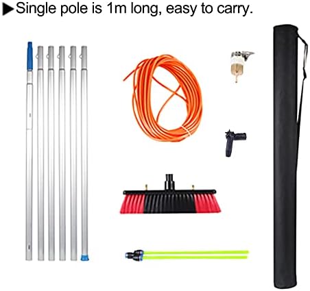 Glass Cleaning Brush Home Water Fed Telescopic Pole Kit Solar Panel Brush Rotating for Photovoltaic Panel29ft Window Cleaner Kit - Water Fed Telescopic Pole &amp Brush Solar Panel Cleaner Hose