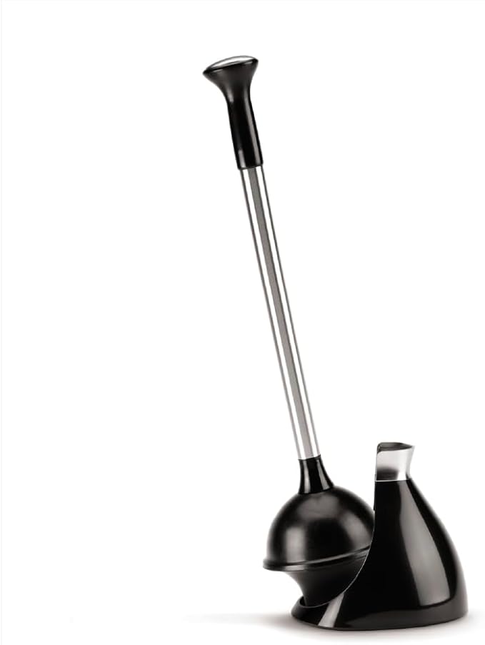 simplehuman Toilet Plunger and Caddy Stainless Steel Black
