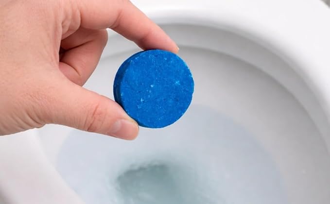 15 Pcs Toilet Bowl Cleaner Tablets Blue Automatic Odor Control Long-Lasting Individually Wrapped Bathroom Hygiene