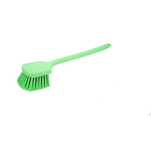 SPARTA 40501EC75 Plastic Large Scrub Brush Kitchen Brush Utility Brush With Long Handle For Cleaning 20 Inches Lime (Pack of 6)