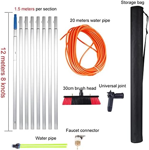 Window Cleaning Pole Telescopic Window Cleaning Brush Extendable Cleaner for Greenhouse Roof Solar and Photovoltaic Panel Cleaning - 9M 9M (12M)