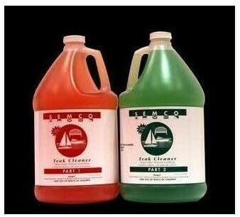 TeakFurnitureOutlet Semco Teak Wood 2 Two Part Cleaner Treatment Sealer Remover (Gallon)