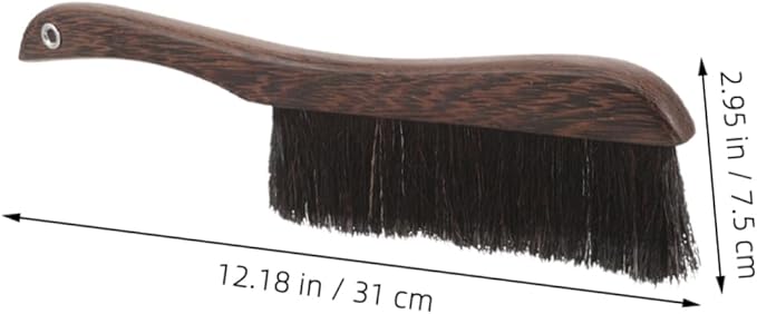TIDTALEO 2pcs Wooden Handheld Cleaning Brush for Furniture Keyboards and Musical Instruments Soft Bristle Broom for Use
