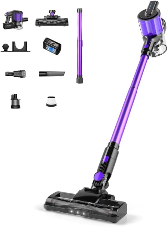 Hearten Cordless Vacuum Cleaner for Home use Strong Suction (purplel)