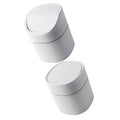 Mobestech 2Pcs Small Desktop Trash Can with Lid Wear Resistant Plastic Wastebasket for Kitchen Living Room Bedroom and Office Compact Garbage Can for Easy Disposal and Space Saving