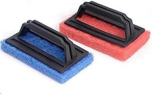 Tile Floor Cleaning Brush with Sponge Scrub Pad &amp Handle Pack of 6 Pieces Multicolor