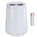 2.6 Gallon Bedroom Trash Can with tainless Steel LidBusiness Trash BinElegant Garbage CanWhite Waste Basket for Bathroom itchen Living Room Office Hotel Cafe