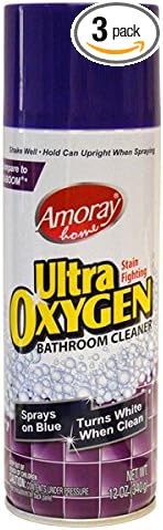 Amoray Foaming Ultra Oxygen Bathroom Cleaner 12Oz Aero 3-Pack