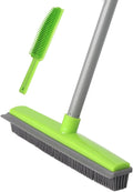 Rubber Broom and Pet Hair Removal Brush Set for Carpet Fur Remover Broom with Squeegee for Wooden Floor Detailing Lint Remover Brush for Pet Dog Cat Hair Car Interior