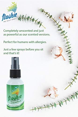 Flushie Pre-Toilet Spray Poop Spray Travel Size Toiletries Bathroom Spray for Toilet Traveling Essentials Poop deodorizer Poop Odor eliminator 4oz (Unscented 2 Pack)