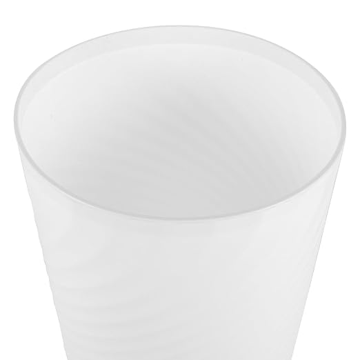 Trash Can with Presser Ring Large Household Wastebasket White Open Top Litter Trash Can for Bathroom Living Room Office Storage