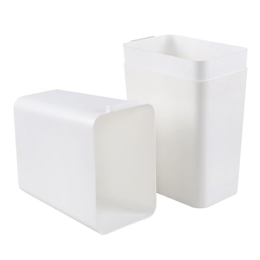 Kiddream 3 Pack 4.5 Gallon Deskside Wastebasket Plastic Slim Trash Can White