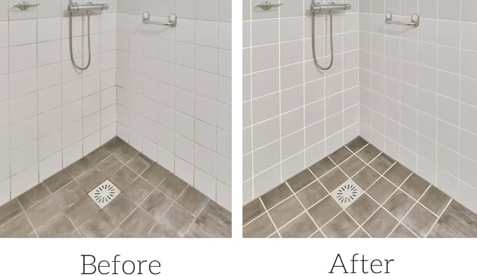 Kit - The Professional's Choice - Color and Seal Grout - Prevents Stains and Creates Easy to Clean Grout - 8oz Bottle Wheel applicator Brush applicator and Scrub pad (Almond)