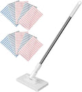 Snap Grip Mini Mop Zero Touch No Wash Lazy Mop Disposable Clip Mopstick for Wet/Dry Floors Tile Hardwood Corners(1xmop+10xcloth)