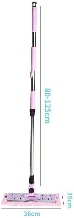 Mop Professional Flat Bottom Sweeper 360 Degree Rotating Aluminum Broom Frame Sturdy Stainless Steel Handle and 2 Microfibre Cloth Cushions