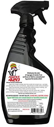 AGENT 420-22 oz Odor Destroying Spray for Eliminating Cigarette Smoke or Most Unwanted Odors In Your House Car or Apartment - Freshen Up The “place” [BLACK GLACIER]