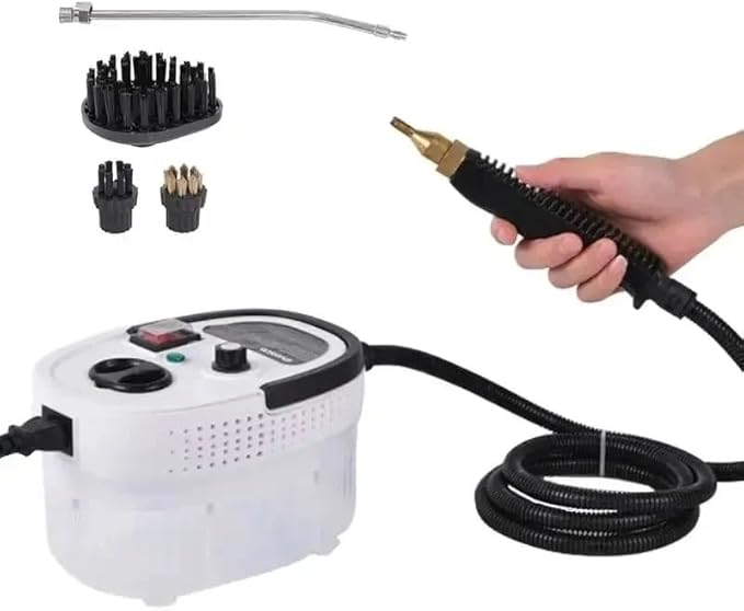 2500W Portable High Temperature and Pressure Steam Cleaners 1200 ml capacity 3 Bar For Air Conditioning Kitchen Hood Steam Cleaning Machine for Cars Floor Cleaning (WHITE)