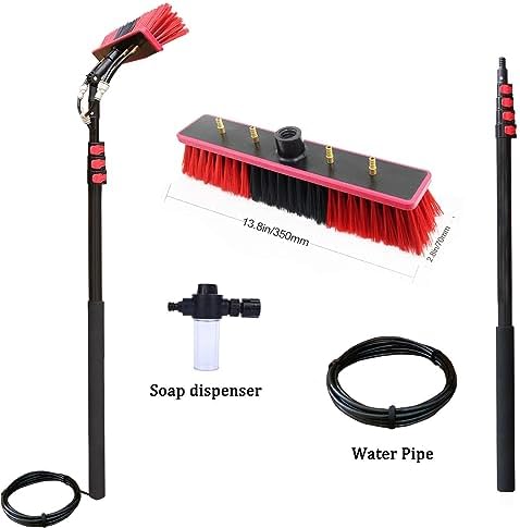 Glass Cleaning Brush Household Water Supply Telescopic Pole Kit Solar Panel Rotating Brush Solar Photovoltaic Panels3.6-6 m Washing Kit Water-fed BrushTelescopic Window Cleaning