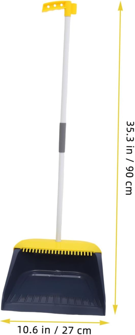 Beaupretty Long Handle Broom and Dustpan Set for Household Cleaning Soft Bristles Anti-Wind Dustpan for Indoor Use Home Kitchen and Office Spaces