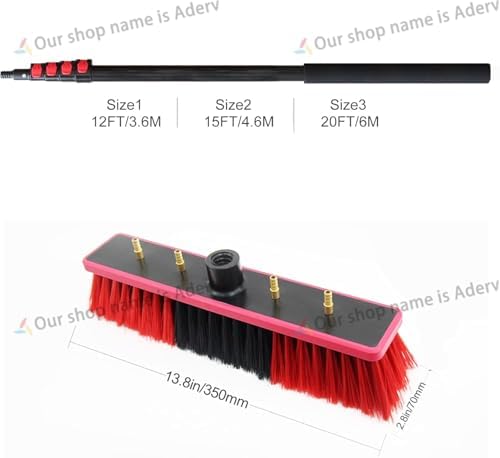 Glass Cleaning Brush Home Water Fed Telescopic Pole Kit Solar Panel Brush Rotating for Photovoltaic PanelTelescopic Window Cleaning Pole 3.6-6M Water Fed Brush Kit for Solar Panel &amp Conserv
