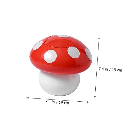 PRETYZOOM 2pcs Decorative Mushroom Desk Trash Can Small Waste Basket for Office Kitchen Bedroom Mini Bin Cover