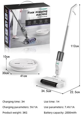 Ecofy 3-in-1 Cordless Vacuum Cleaner Spray Humidification One-Click Cleaning for Carpets/Hardwood Floors 500ml Dustbin