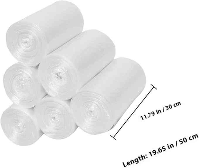 6 Rolls Thickened Plastic Trash Bags 45x50cm Small Garbage Bags for Bathroom and Bedroom Use Home Disposable Trash Liners