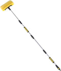 Solar Panel Cleaning Brush 2pcs Automatic Telescopic Long Pole Water Spray Brush Car Windshield Window Cleaner S Cleaning ToolWater Fed Pole(Yellow)