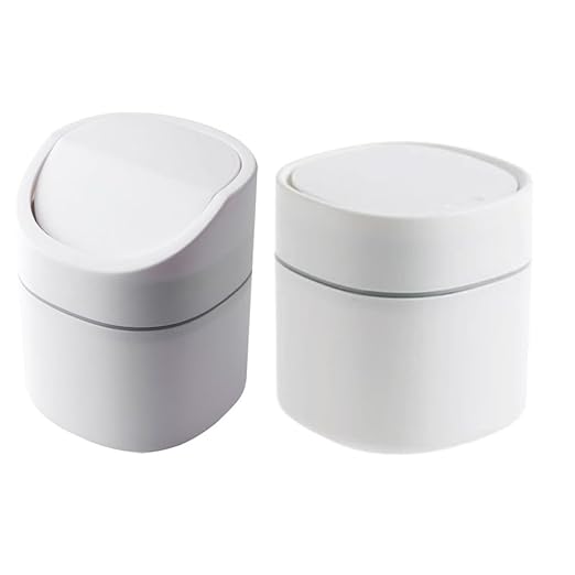 2pcs Modern Portable Desktop Trash Can Lidded Waste Bin for Home Kitchen Office Plastic Wastebasket for Tabletop Use Smooth Surface Easy to Clean