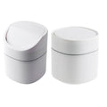 2pcs Modern Portable Desktop Trash Can Lidded Waste Bin for Home Kitchen Office Plastic Wastebasket for Tabletop Use Smooth Surface Easy to Clean